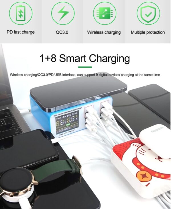 RELIFE RL-304S 8 PORT WIRELESS CHARGER