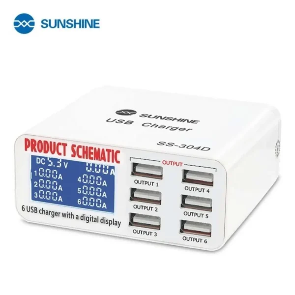 SUNSHINE SS-304D 6 PORT USB FAST CHARGER