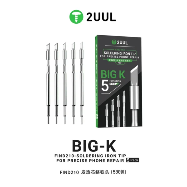 2uul FD21 C210-Big-K Soldering Iron Tip 5 Pack