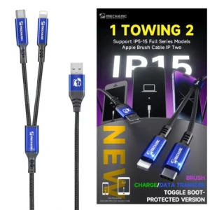 Mechanic IP TWO 2in1 Apple Full Series Brush Cable USB to Lightning & Type-C Data Recovery Cable for iPhone / iPad Flashing & Data Transmission, Mechanic IP TWO 2in1 Apple Full Series Brush Cable USB to Lightning & Type-C Data Recovery Cable for iPhone / iPad Flashing & Data Transmission